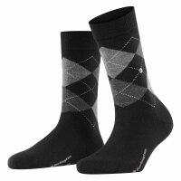 Burlington Damen Socken MARYLEBONE - Kurzstrumpf, Rautenmuster, Onesize Schwarz 36-41