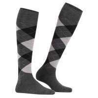 Burlington Damen Kniestrümpfe MARYLEBONE - Schurwolle, Rauten, One Size Dunkelgrau 36-41