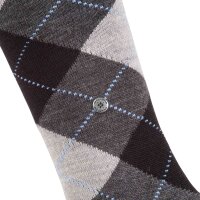 Burlington ladies knee-high socks MARYLEBONE - virgin wool, diamonds, One Size Dark Grey 36-41