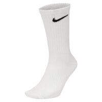 NIKE Unisex Tennis Socks, 3-pack - Cushioned - Training Crew Socks, Solid Color, Logo White 38-42 (UK 5-8)