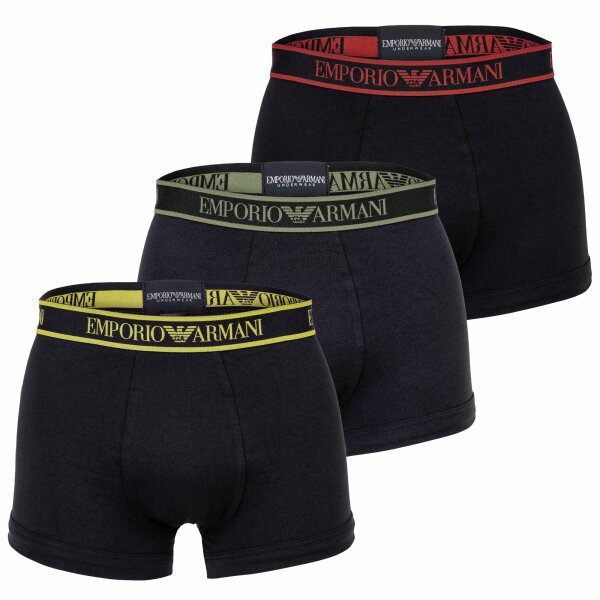 EMPORIO ARMANI Herren Trunks, 3er Pack - CORE LOGOBAND, Boxershorts, Stretch Cotton