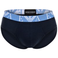 EMPORIO ARMANI Mens Briefs 3 Pack - BOLD MONOGRAM, Briefs, Stretch Cotton Navy S (Small)