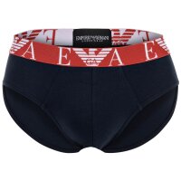 EMPORIO ARMANI Mens Briefs 3 Pack - BOLD MONOGRAM, Briefs, Stretch Cotton Navy S (Small)