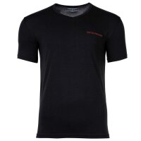 EMPORIO ARMANI Herren T-Shirt, 2er Pack - CORE LOGOBAND, V-Neck, Stretch Cotton Schwarz L