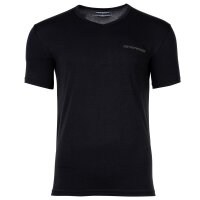 EMPORIO ARMANI Herren T-Shirt, 2er Pack - CORE LOGOBAND, V-Neck, Stretch Cotton Schwarz M