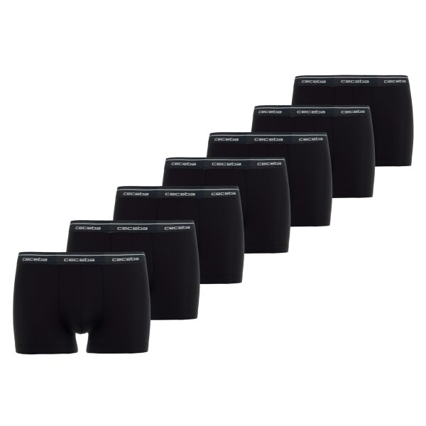 CECEBA mens boxer shorts, 7-pack - Monza, underwear, logo, single-coloured Black M (Medium)