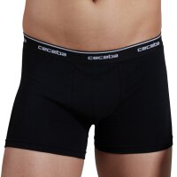 CECEBA Herren Boxershorts, 4er Pack - Monza, Unterwäsche, Logo, einfarbig Schwarz M