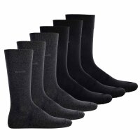BOSS Herren Socken, 6er Pack - Finest Soft Cotton, Threepack RS Uni CC Schwarz/Dunkelgrau 43-46