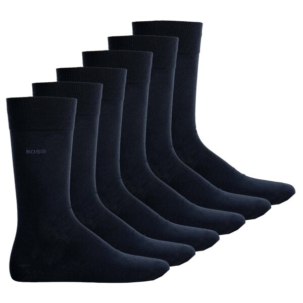 BOSS Herren Socken, 6er Pack - Finest Soft Cotton, Threepack RS Uni CC Dunkelblau 47-50