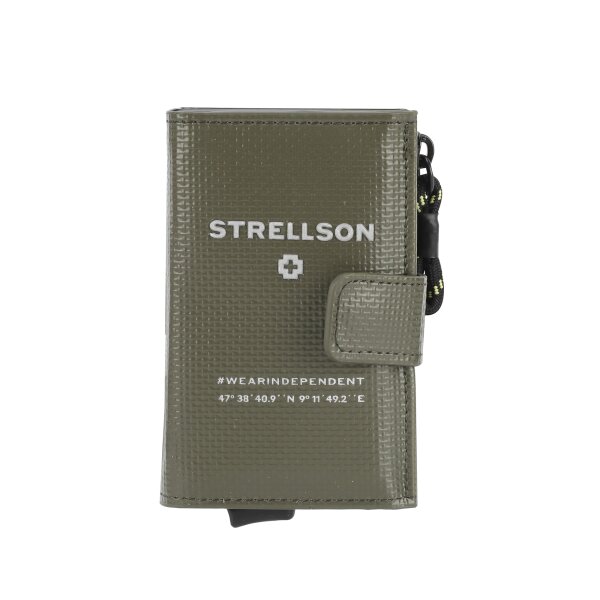 Strellson Herren Geldbörse - E-Cage Stockwell 2.0 C-Four E-Cage sv8, 10x6,5x3cm (HxBxT) Grün