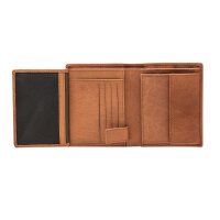 Strellson mens wallet, genuine leather - Blackwall Jorge Billfold V8, 10x13x2cm (HxWxD) Brown