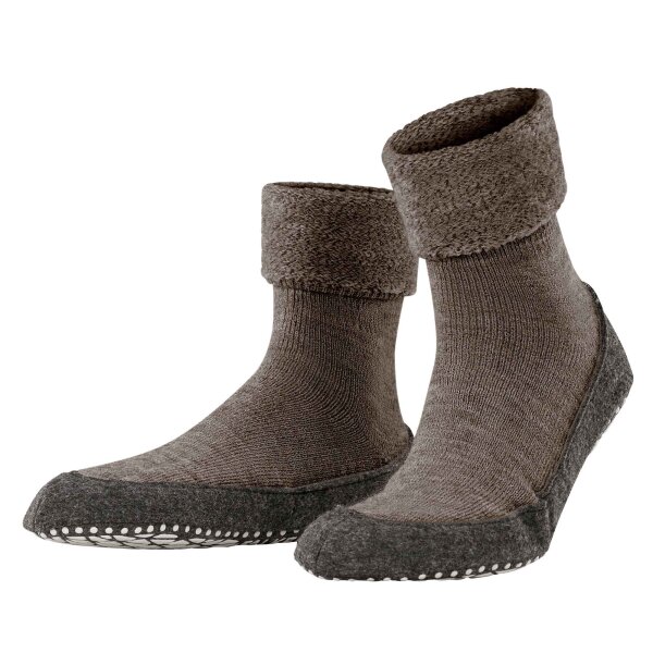 FALKE Unisex Slippers - Cosyshoe SO CP, Anti-slip, solid Colour Brown 39-40 (UK 5.5-6.5)