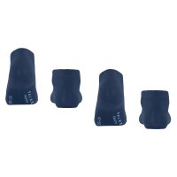 FALKE Womens Socks, 2-pack - Happy, Sneaker Socks, solid color Dark blue 39-42 (UK 5,5-8)