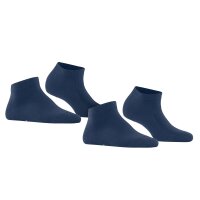 FALKE Womens Socks, 2-pack - Happy, Sneaker Socks, solid color Dark blue 39-42 (UK 5,5-8)