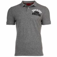 Superdry Herren Poloshirt - Vintage Superstate, Kurzarm, Knopfleiste, Baumwolle Grau meliert M