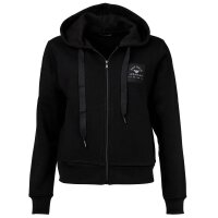 EMPORIO ARMANI Ladies Sweat Jacket - ICONIC TERRY, Zipper, Hood, Cotton Mix Black XS (X-Small)