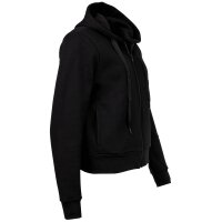 EMPORIO ARMANI Ladies Sweat Jacket - ICONIC TERRY, Zipper, Hood, Cotton Mix Black XS (X-Small)