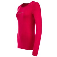 EMPORIO ARMANI Ladies Long Sleeve Shirt - ESSENTIAL STUDS LOGO, Round Neck, Stretch Cotton Pink S (Small)
