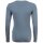 EMPORIO ARMANI Ladies Long Sleeve Shirt - ESSENTIAL STUDS LOGO, Round Neck, Stretch Cotton Blue XS (X-Small)