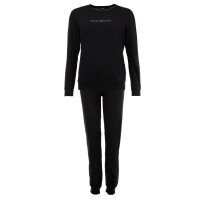 EMPORIO ARMANI Ladies Pyjama Set 2-piece - ESSENTIAL STUDS LOGO, Stretch Cotton Black S (Small)