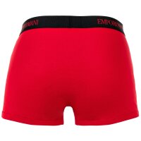 EMPORIO ARMANI Herren Trunks, 3er Pack - PURE COTTON, Boxershorts, uni/gemustert Rot/Schwarz M