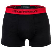 EMPORIO ARMANI Herren Trunks, 3er Pack - PURE COTTON, Boxershorts, uni/gemustert Rot/Schwarz M