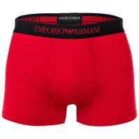 EMPORIO ARMANI mens trunks, 3-pack - PURE COTTON, boxer shorts, plain/patterned Red/black M (Medium)