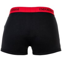 EMPORIO ARMANI mens trunks, 3-pack - PURE COTTON, boxer shorts, plain/patterned Red/black M (Medium)