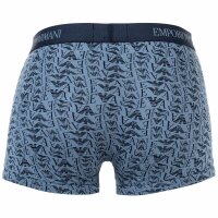 EMPORIO ARMANI Herren Trunks, 3er Pack - PURE COTTON, Boxershorts, uni/gemustert Marine/Blau M