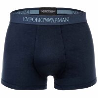 EMPORIO ARMANI Herren Trunks, 3er Pack - PURE COTTON, Boxershorts, uni/gemustert Marine/Blau M
