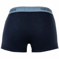 EMPORIO ARMANI Herren Trunks, 3er Pack - PURE COTTON, Boxershorts, uni/gemustert Marine/Blau M