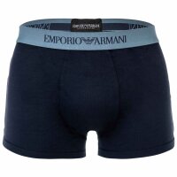EMPORIO ARMANI mens trunks, 3-pack - PURE COTTON, boxer shorts, plain/patterned Navy/blue M (Medium)