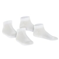 FALKE childrens sneaker socks, 2-pack - Happy, short socks, single-coloured White 23-26