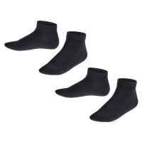 FALKE childrens sneaker socks, 2-pack - Happy, short socks, single-coloured Black 23-26