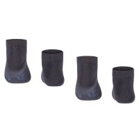 FALKE Kinder Sneakersocken, 2er Pack - Happy, Kurzsocken, einfarbig Schwarz 23-26