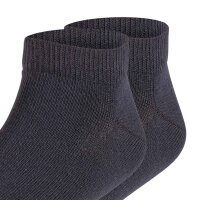 FALKE Kinder Sneakersocken, 2er Pack - Happy, Kurzsocken, einfarbig Schwarz 23-26