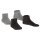 FALKE Kinder Sneakersocken, 2er Pack - Happy, Kurzsocken, einfarbig Schwarz/Grau 39-42