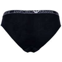 EMPORIO ARMANI Damen Slip, 2er Pack - ESSENTIAL STUDS LOGO, Briefs, Cotton Stretch Schwarz XS