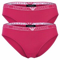 EMPORIO ARMANI Damen Slip, 2er Pack - ESSENTIAL STUDS LOGO, Briefs, Cotton Stretch Pink XS