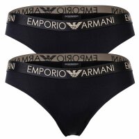 EMPORIO ARMANI womens briefs, 2-pack - ICONIC MICROFIBER, briefs, microfibre stretch Black XS (X-Small)