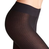 FALKE womens tights - Family Rib, single-coloured Black S (36-38)