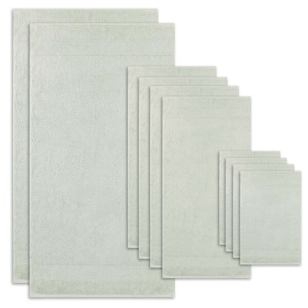 Villeroy & Boch towel set, 10-piece - One, 2x shower towel, 4x hand towel, 4x guest towel Green (sage) Set