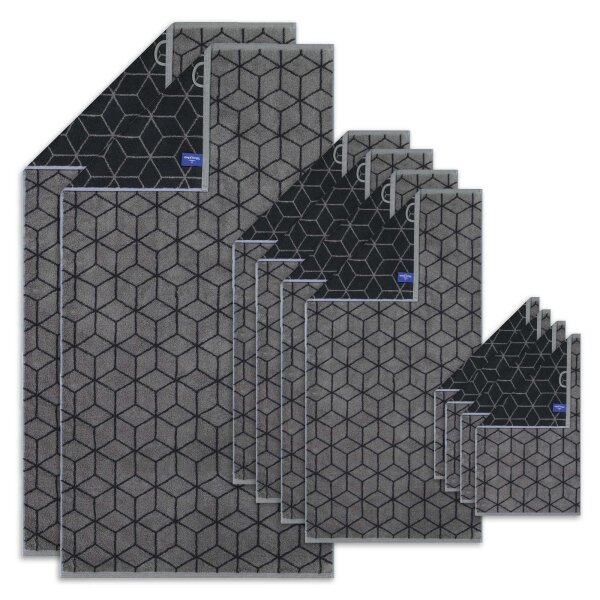 Villeroy & Boch towel set, 10-piece - Carré, 2x shower towel, 4x hand towel, 4x guest towel Dark Grey/Black Set