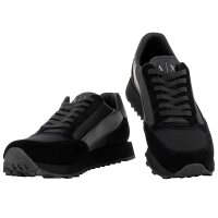 A|X ARMANI EXCHANGE Herren Sneaker - Turnschuh, Low, Retro, Logo, Leder/Textil Schwarz EU 44