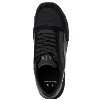 A|X ARMANI EXCHANGE Herren Sneaker - Turnschuh, Low, Retro, Logo, Leder/Textil Schwarz EU 44