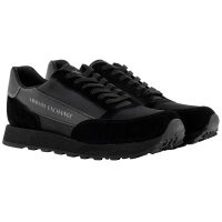 A|X ARMANI EXCHANGE Mens trainer - Sneaker, Low, Retro, Logo, Leather/Textile Black EU 44 (UK 10)