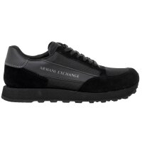 A|X ARMANI EXCHANGE Mens trainer - Sneaker, Low, Retro, Logo, Leather/Textile Black EU 44 (UK 10)