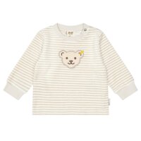 Steiff baby sweatsuit, 2-piece - homewear, set, long, striped, teddy motif Beige/White 74