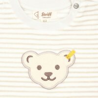 Steiff baby sweatsuit, 2-piece - homewear, set, long, striped, teddy motif Beige/White 74