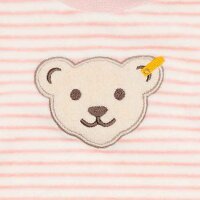 Steiff Baby Sweatanzug, 2-teilig - Homewear, Set, lang, gestreift, Teddy-Motiv Rosa/Weiß 74